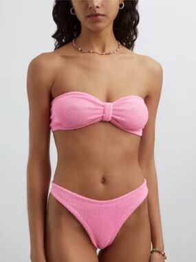 Hunza G Crinkle Bikini Strapless Top Bandeau